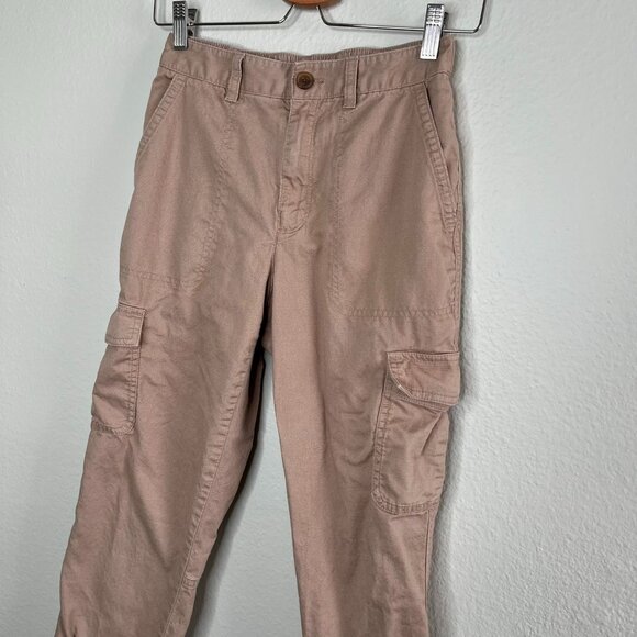 Gap Girlfriend Cargo Jogger Pants Warm Golden Brown Size 2 100% Cotton - Picture 6 of 12
